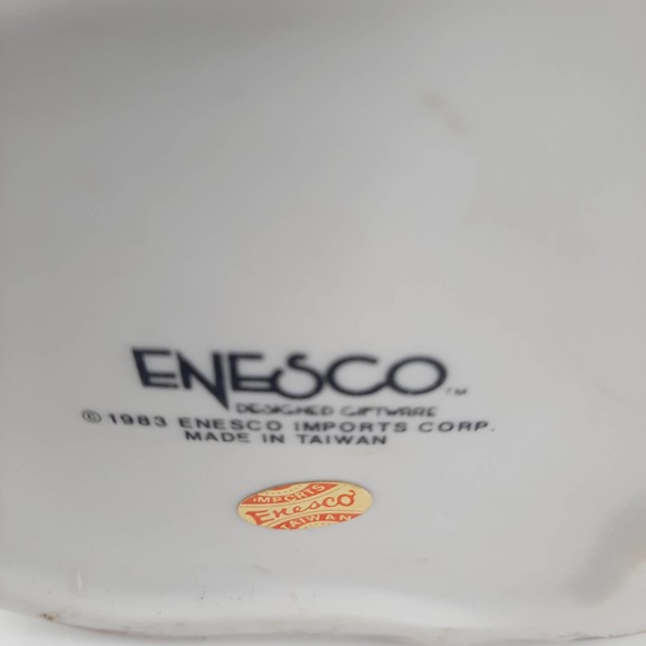 Vintage 1983 Enesco White Duck Mama & Baby Yellow Duckling Pond lily padFigurine - Picture 8 of 8